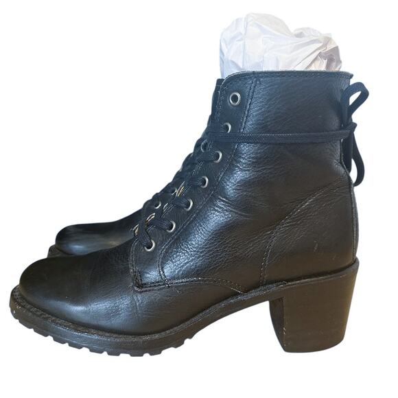 RARE Frye Vintage Sabrina Black Leather Ankle Boots 8 - Picture 11 of 12
